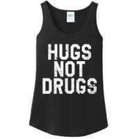 Hugs Not Drugs Distressed Jumbo Print Graphic Ladies Essential Tank