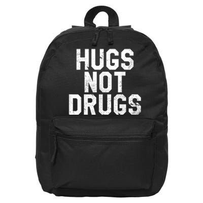 Hugs Not Drugs Distressed Jumbo Print Graphic 16 in Basic Backpack