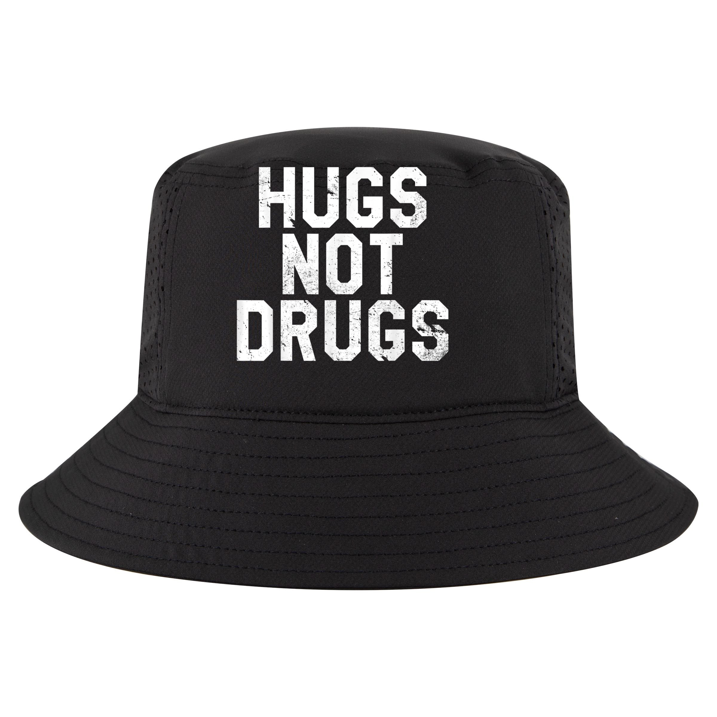 Hugs Not Drugs Distressed Jumbo Print Graphic Youth Performance Sprint T-Shirt