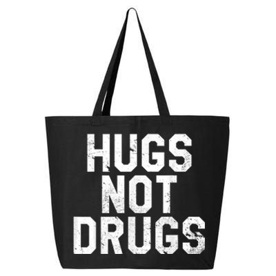 Hugs Not Drugs Distressed Jumbo Print Graphic 25L Jumbo Tote