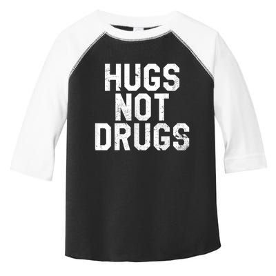 Hugs Not Drugs Distressed Jumbo Print Graphic Toddler Fine Jersey T-Shirt