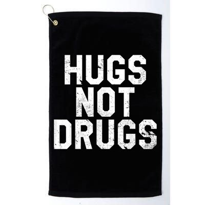 Hugs Not Drugs Distressed Jumbo Print Graphic Golf Towel