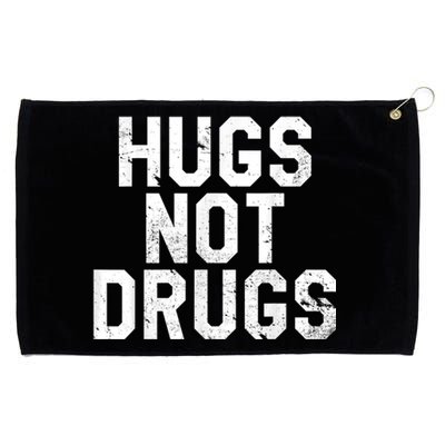 Hugs Not Drugs Distressed Jumbo Print Graphic Grommeted Golf Towel