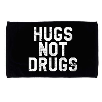 Hugs Not Drugs Distressed Jumbo Print Graphic Microfiber Hand Towel