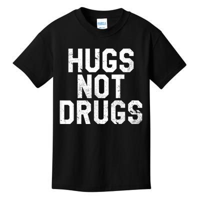 Hugs Not Drugs Distressed Jumbo Print Graphic Kids T-Shirt