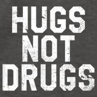 Hugs Not Drugs Distressed Jumbo Print Graphic Vector Backpack