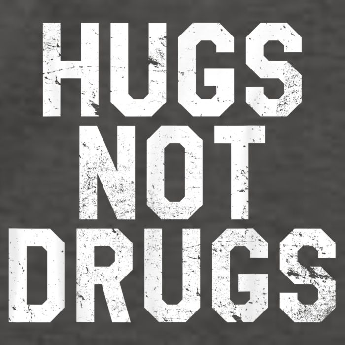 Hugs Not Drugs Distressed Jumbo Print Graphic Vector Backpack