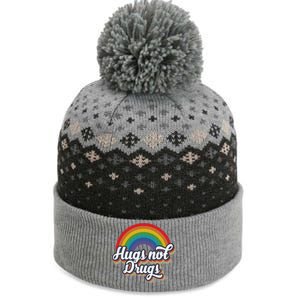 Hugs Not Drugs Rainbow The Baniff Cuffed Pom Beanie