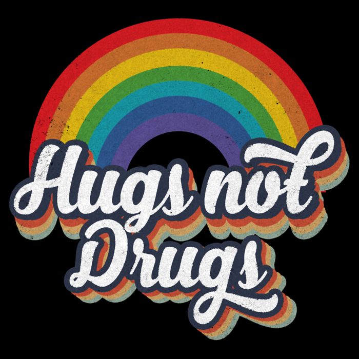 Hugs Not Drugs Rainbow Cooling Performance Crew T-Shirt