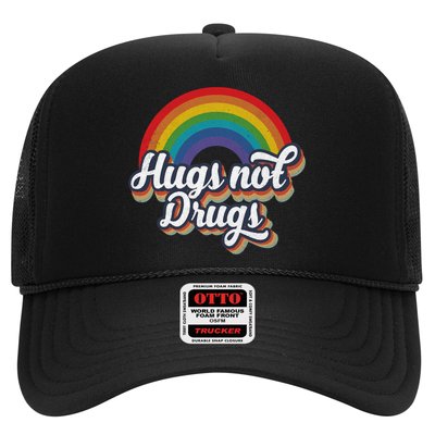 Hugs Not Drugs Rainbow Trucker Hat