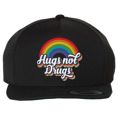 Hugs Not Drugs Rainbow Wool Snapback Cap