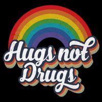 Hugs Not Drugs Rainbow Zip Tote Bag