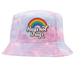 Hugs Not Drugs Rainbow Tie-Dyed Bucket Hat