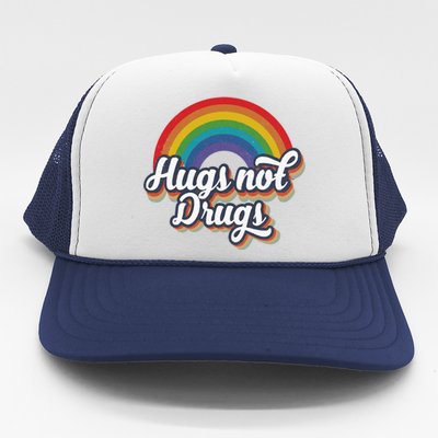 Hugs Not Drugs Rainbow Trucker Hat