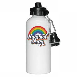 Hugs Not Drugs Rainbow Aluminum Water Bottle