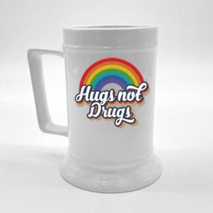 Hugs Not Drugs Rainbow Beer Stein