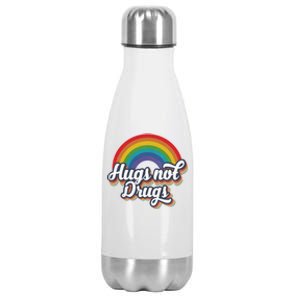 Hugs Not Drugs Rainbow Stainless Steel Insulated Water Bottle