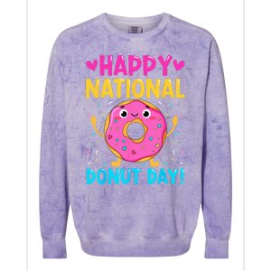 Happy National Donuts Day Baking Funny Baker Lover Girl Colorblast Crewneck Sweatshirt