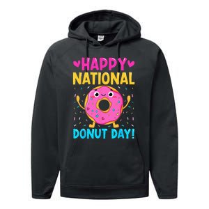 Happy National Donuts Day Baking Funny Baker Lover Girl Performance Fleece Hoodie