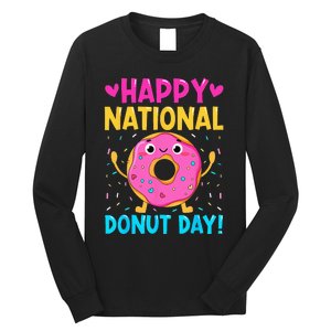 Happy National Donuts Day Baking Funny Baker Lover Girl Long Sleeve Shirt