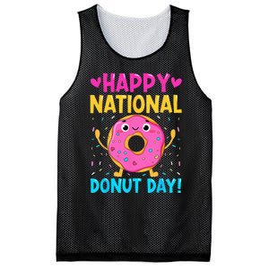 Happy National Donuts Day Baking Funny Baker Lover Girl Mesh Reversible Basketball Jersey Tank