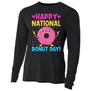 Happy National Donuts Day Baking Funny Baker Lover Girl Cooling Performance Long Sleeve Crew