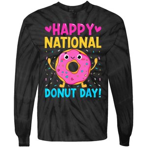 Happy National Donuts Day Baking Funny Baker Lover Girl Tie-Dye Long Sleeve Shirt