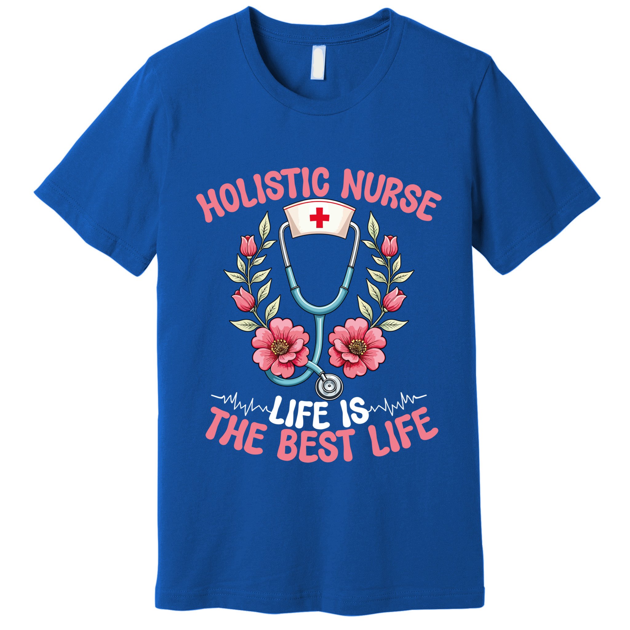 Holistic Nurse Design Stethoscope Nurse Gift Premium T-Shirt