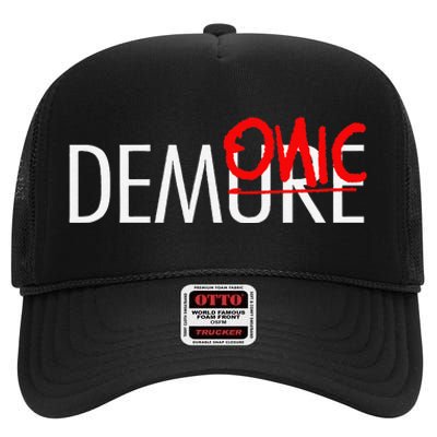 Halloween Not Demure Corrected To Demonic High Crown Mesh Back Trucker Hat