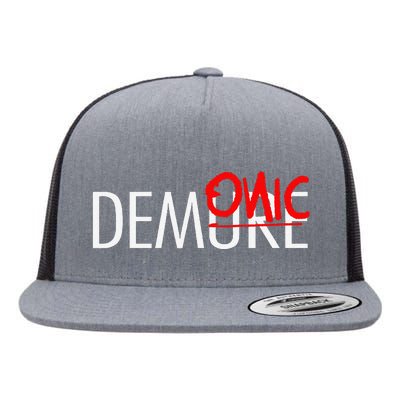 Halloween Not Demure Corrected To Demonic Flat Bill Trucker Hat