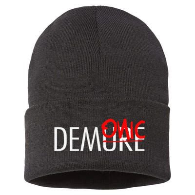 Halloween Not Demure Corrected To Demonic Sustainable Knit Beanie