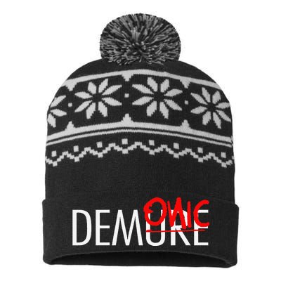 Halloween Not Demure Corrected To Demonic USA-Made Snowflake Beanie