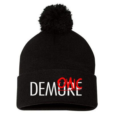 Halloween Not Demure Corrected To Demonic Pom Pom 12in Knit Beanie