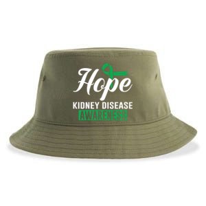 Hope Ney Disease Awareness Support Gree Ribbon Great Gift Sustainable Bucket Hat