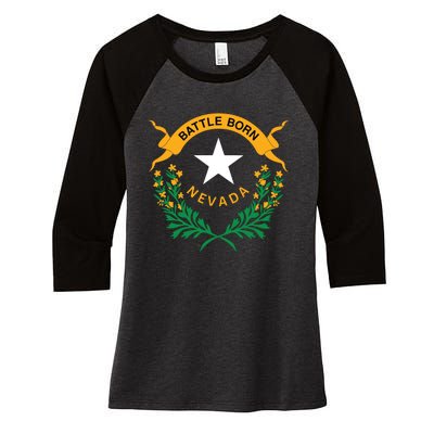 Happy Nevada Day Women's Tri-Blend 3/4-Sleeve Raglan Shirt