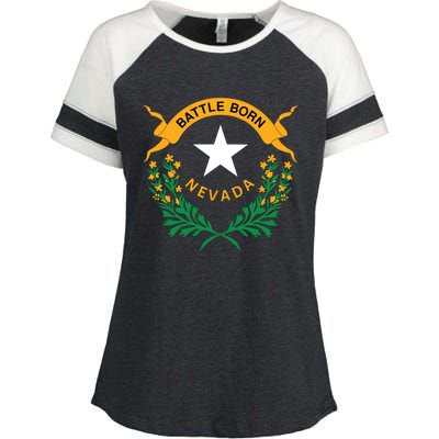 Happy Nevada Day Enza Ladies Jersey Colorblock Tee