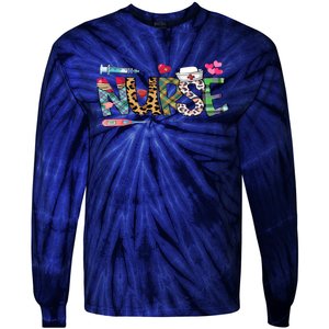 Heart Nursing Er Icu Nicu Rn Tie-Dye Long Sleeve Shirt