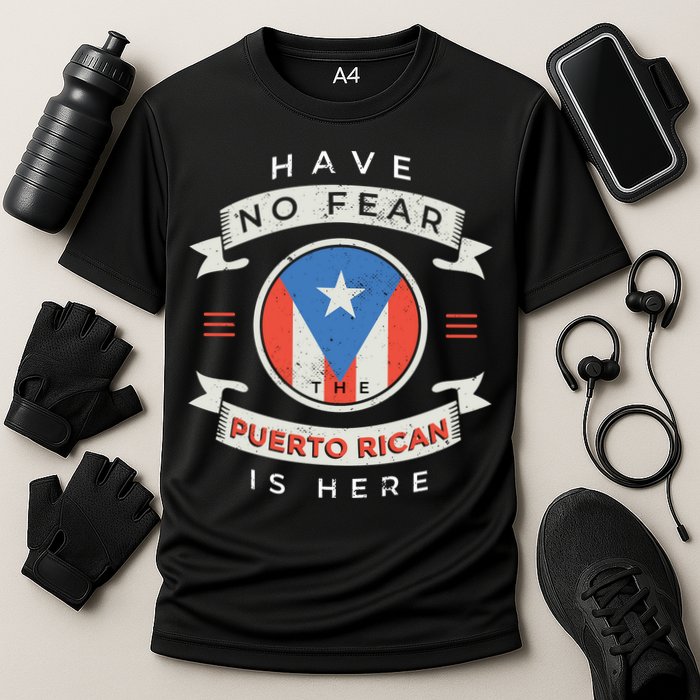 Have No Fear The Puerto Rican Is Here Cooling Performance Crew T-Shirt