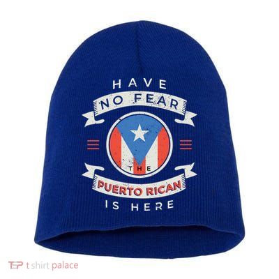 Have No Fear The Puerto Rican Is Here Short Acrylic Beanie