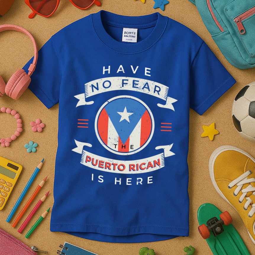 Have No Fear The Puerto Rican Is Here Kids T-Shirt