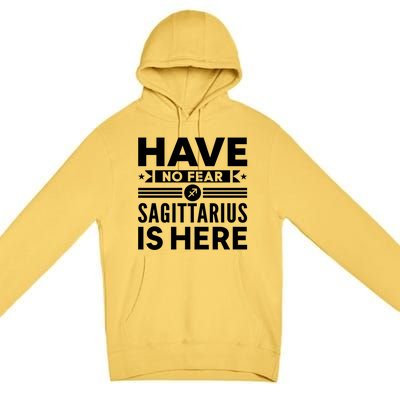 Have No Fear Sagittarius Is Here Horoscope Sign Gift Premium Pullover Hoodie