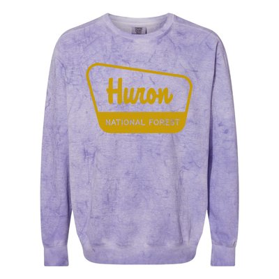 Huron National Forest Vintage Inspired Sign Graphic Gift Colorblast Crewneck Sweatshirt