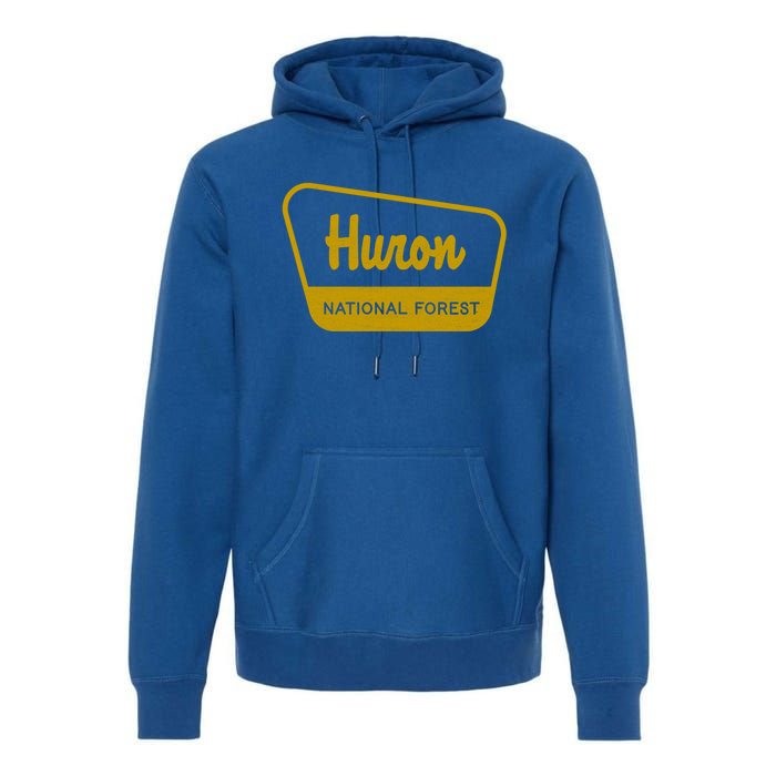 Huron National Forest Vintage Inspired Sign Graphic Gift Premium Hoodie