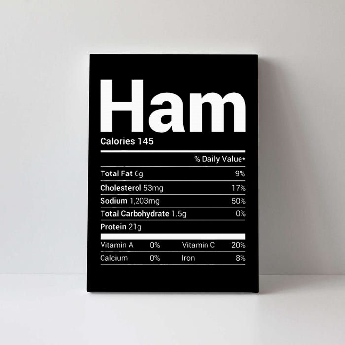 Ham Nutrition Facts Family Matching Christmas Costume Canvas