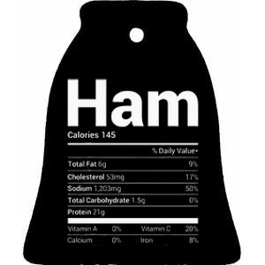 Ham Nutrition Facts Family Matching Christmas Costume Ceramic Bell Ornament