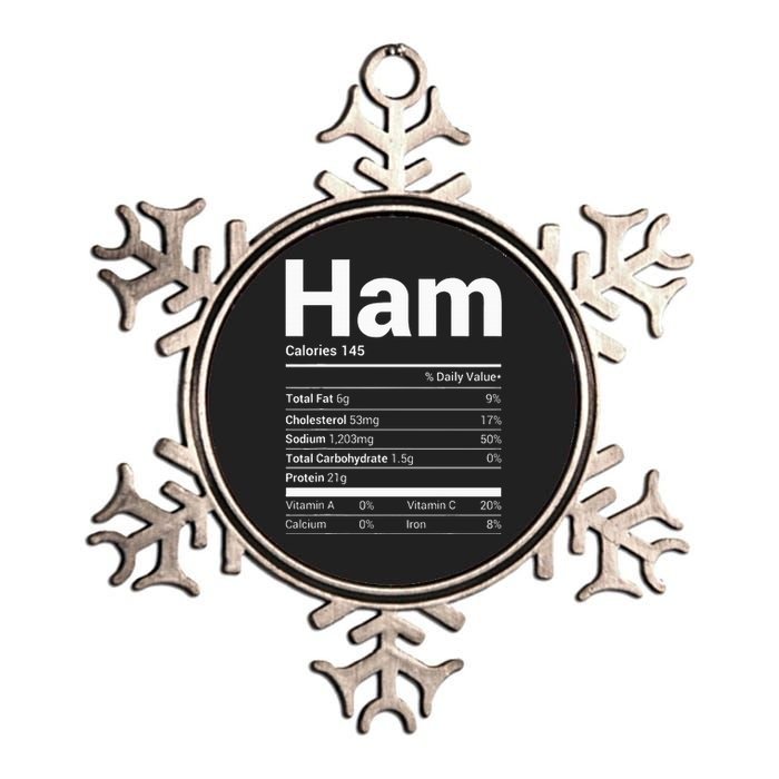 Ham Nutrition Facts Family Matching Christmas Costume Metallic Star Ornament