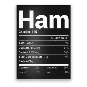 Ham Nutrition Facts Family Matching Christmas Costume Poster