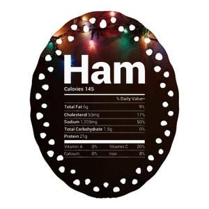 Ham Nutrition Facts Family Matching Christmas Costume Ceramic Oval Ornament