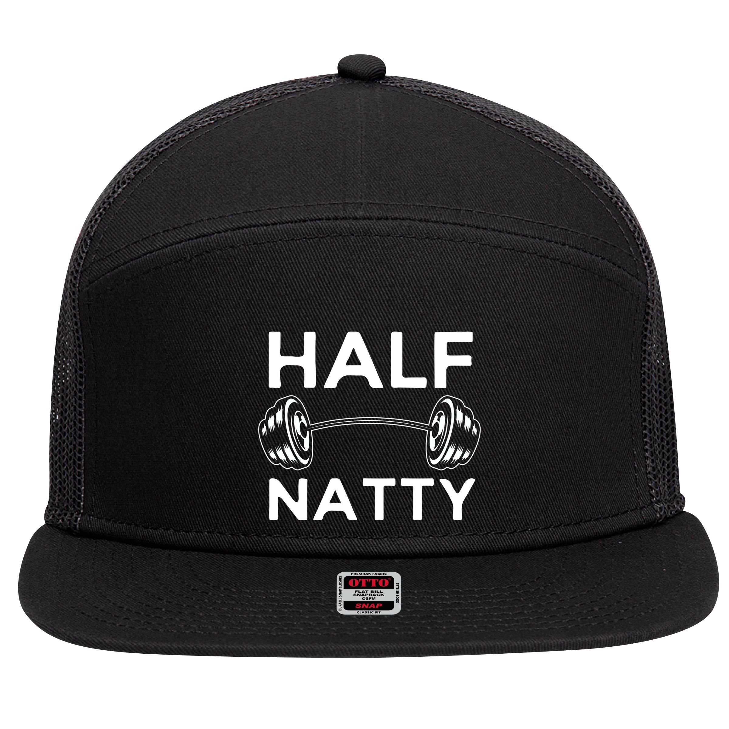 Half Natty Fitness Gym 7 Panel Mesh Trucker Snapback Hat