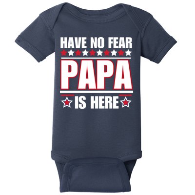 Have No Fear Papa Is Here Funny Paworful Father's Day Saying Baby Bodysuit